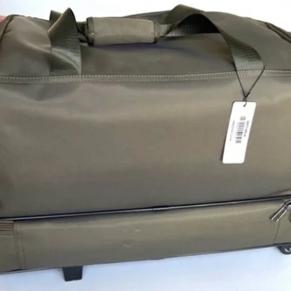 Simply Noelle Mens Large Olive Green Rolling Luggage Bag